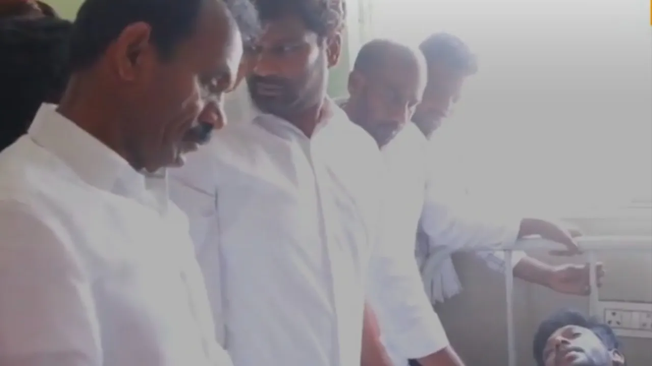 గాయపడ్డ బీఆర్ఎస్ కార్యకర్తను పరామర్శించిన బాల్క సుమన్