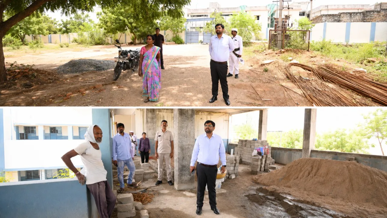 ​లక్షెట్టిపేట కేజీబీవీ పనులను పరిశీలించిన జిల్లా కలెక్టర్ కుమార్ దీపక్